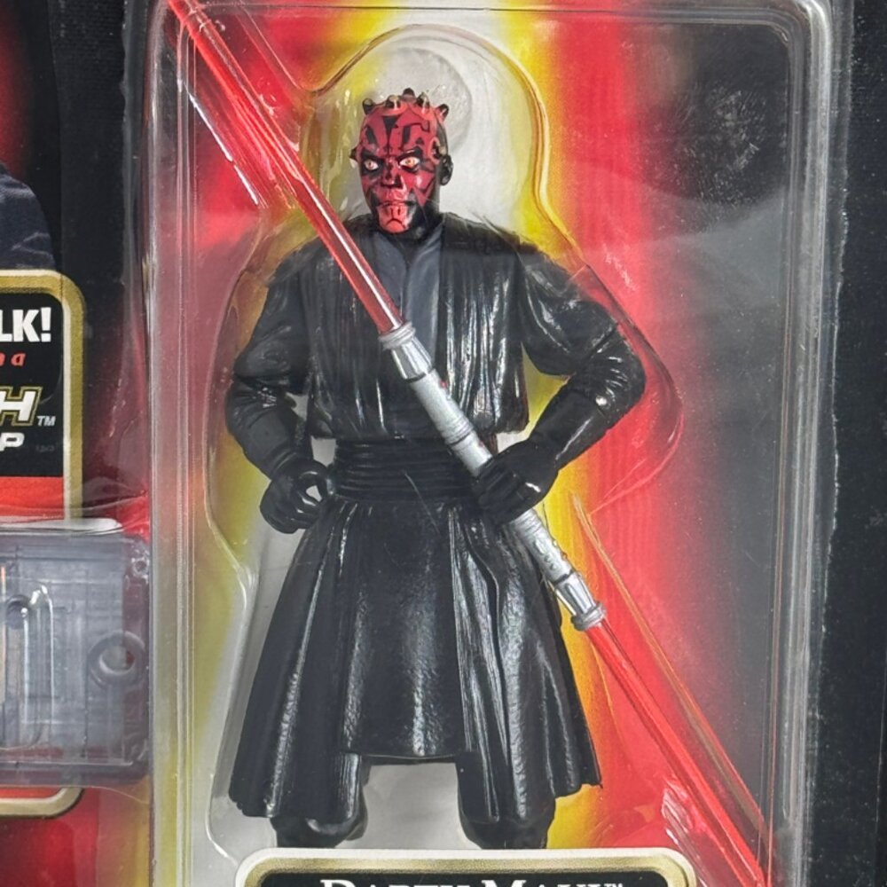 1998 Hasbro Star Wars Darth Maul Dbl Bladed Lightsaber CommTech Action Figure - Picture 2 of 9